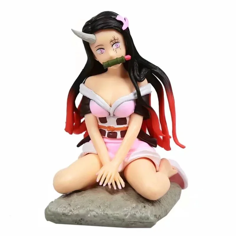 

10CM NEW Anime Demon Slayer Kimetsu no Yaiba Kamado Nezuko Sitting Q Version PVC Action Figure Toys Collectible Model Gifts