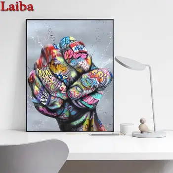 

Strong fist diy diamond painting full square round diamond embroidery sale diamond mosaic 5d diamond art Inspirational decor