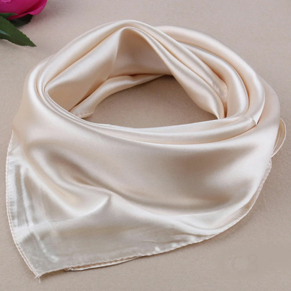 NEW Square scarf hair band for business women party elegant small vintage tight retro head neck silk satin scarf 60cm