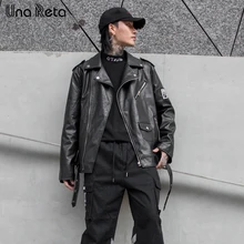 Una Reta/куртка из искусственной кожи, Мужская Новая модная уличная куртка на молнии, мужская куртка, пальто в стиле хип-хоп, классическое локомотивное мотоциклетное пальто