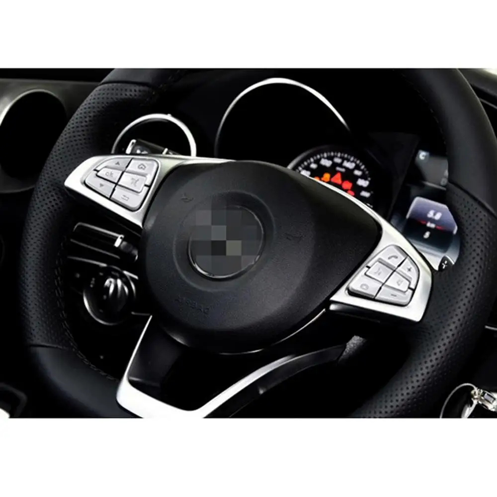 12 шт./компл. рулевого колеса автомобиля переключатель Крышка для Mercedes Benz GLC C класса ABS хромированные Стиль уравновешивание автомобиля Стикеры украшения
