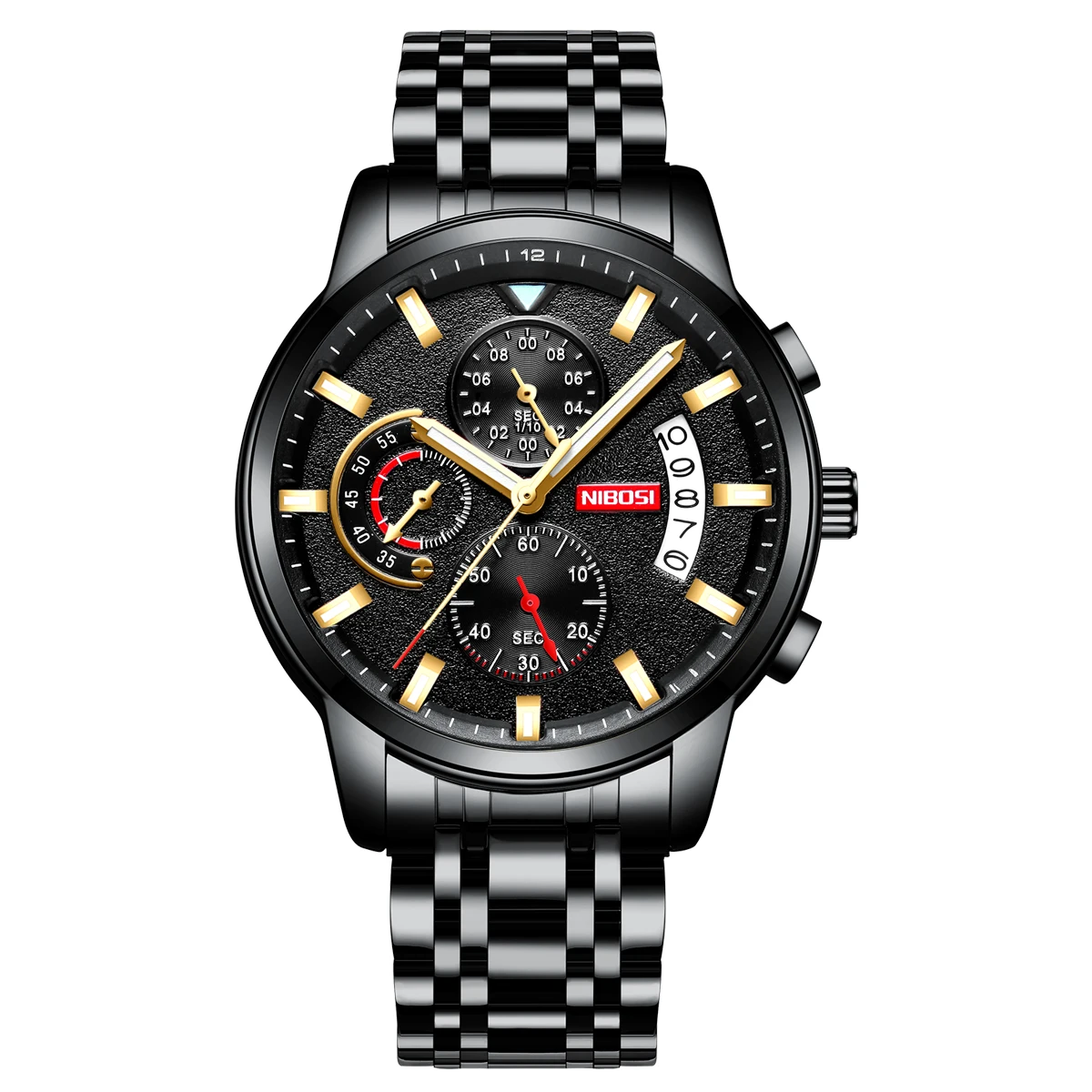 

Reloj de cuarzo de lujo NIBOSI, de marca superior, deportivo, de acero inoxidable, para hombre, reloj militar a prueba de agua