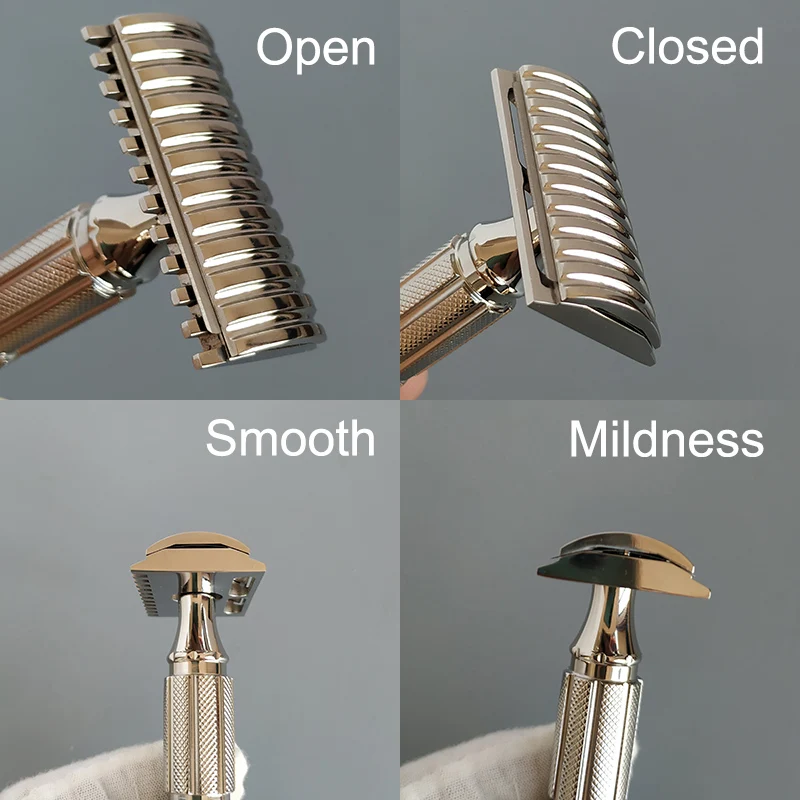 Dscosmetic X1 Stainless steel open comb double edge safety razor head 4