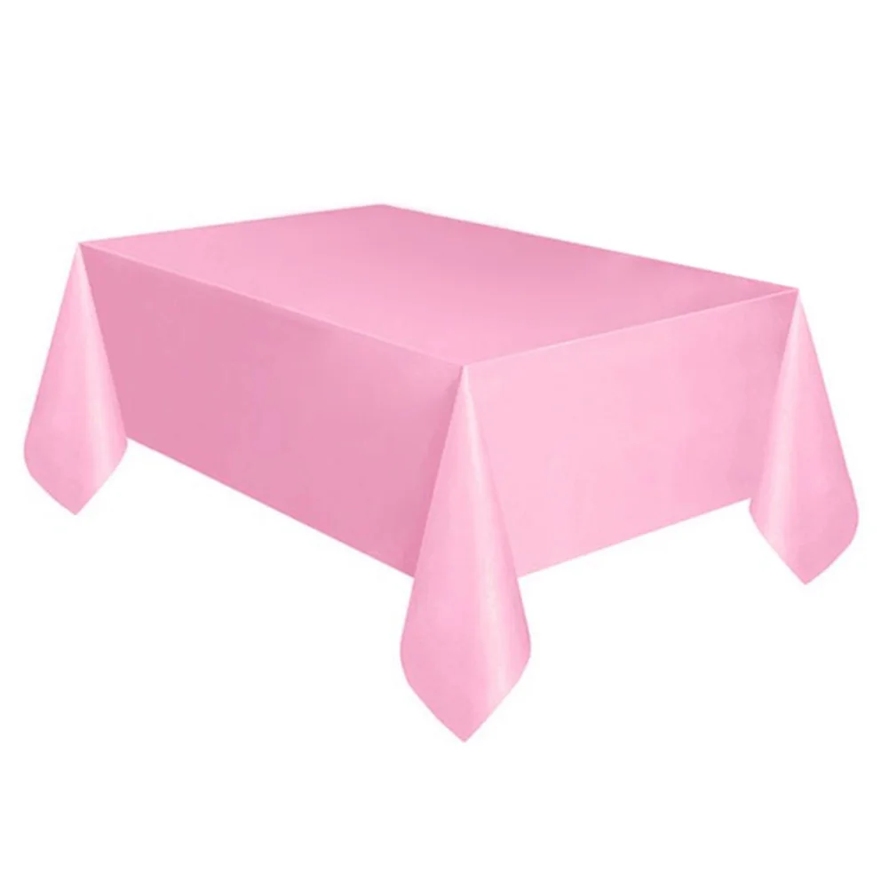 Одноразовая Скатерть Пластик банкетные вечерние прямоугольник скатерть для стола 54x72 дюйма K888 - Цвет: Pink