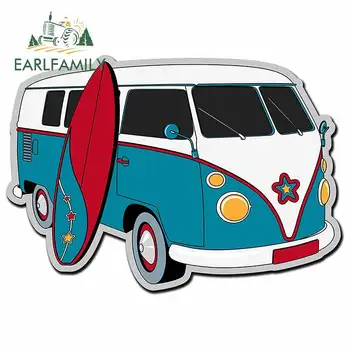 

EARLFAMILY 13cm x 9.2cm For Camper Van Surfing Car Repair Sticker Occlusion Scratch Decal Personality Creative Vinyl Material