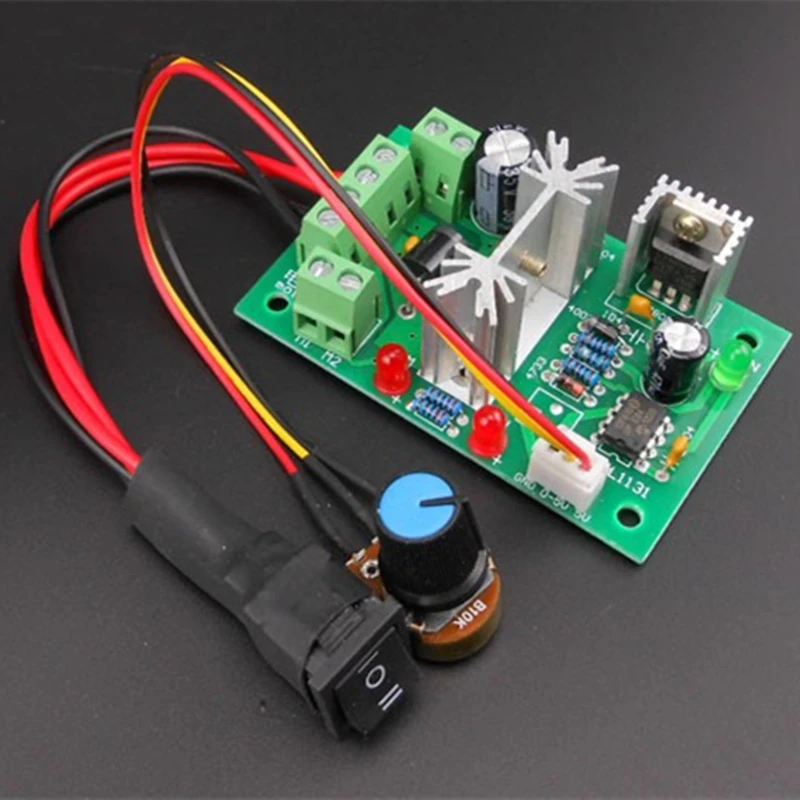 DC6-24V 6A 180W PWM DC Motor Speed Regulator Controller 6V 12V 24V Control With Start Stop Reverse Rotation and Shut Off