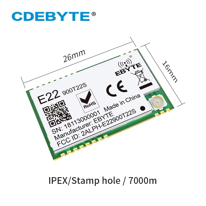 SX1262 E22-900T22S 915 МГц SMD UART беспроводной передатчик и приемник SMD РЧ модуль RSSI чистая Рабочая приемопередатчик для IPEX антенны