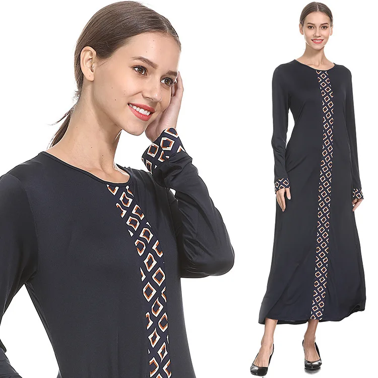 

2019 New Style National Wind Dress Women's Spring New Style Loose-Fit Chinese-style Long Skirts Literature And Art Retro Robe