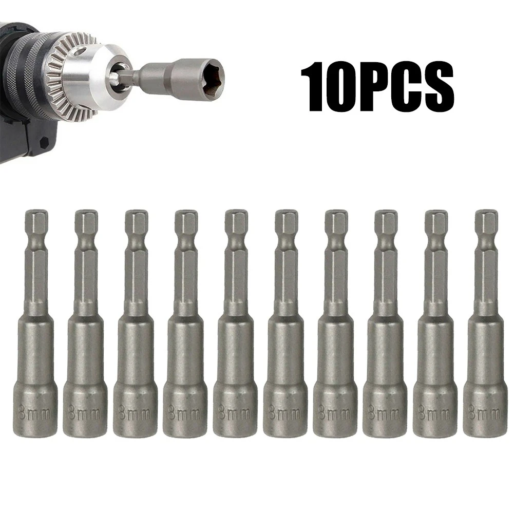 10 Pcs 8mm Hex Socket Screw Driver Drill Bit Nut Setter