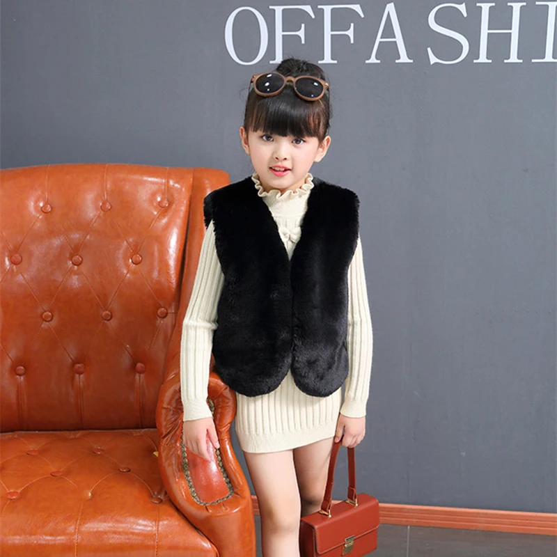 

Kids Cotton Fleece Fur Vests Boys Girls Autumn Winter Warm Waistcoats Children Sleeveless Jacket Children Clothes 4 6 8 10 Year