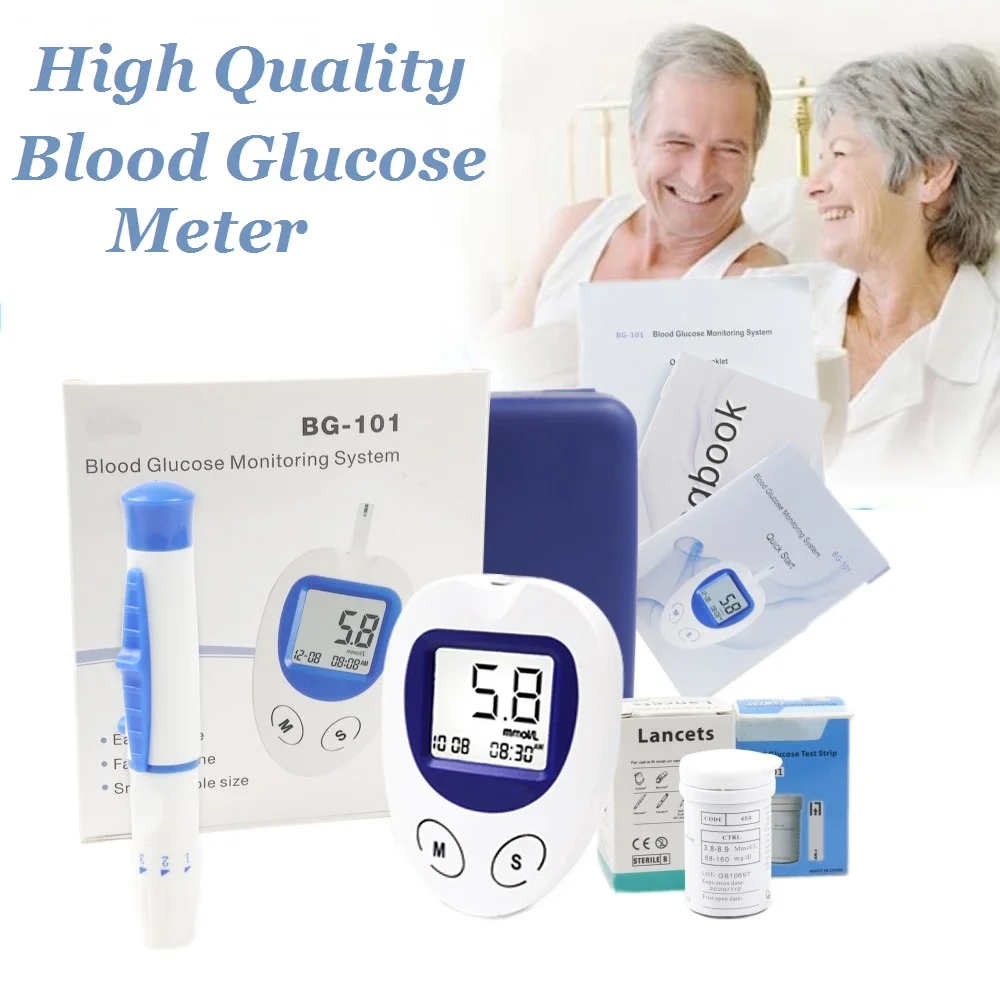 

Blood Glucose Meter Sugar Diabetic Test glucometer measuring Medical Blood Sugar Monitor with 50/100pcs Strips Lancets Needle