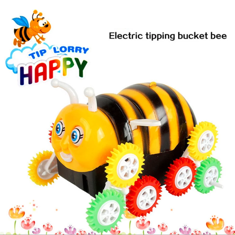 Mignon petit camion à benne basculante abeille électrique seau abeille enfants voiture électrique jouet pour les enfants