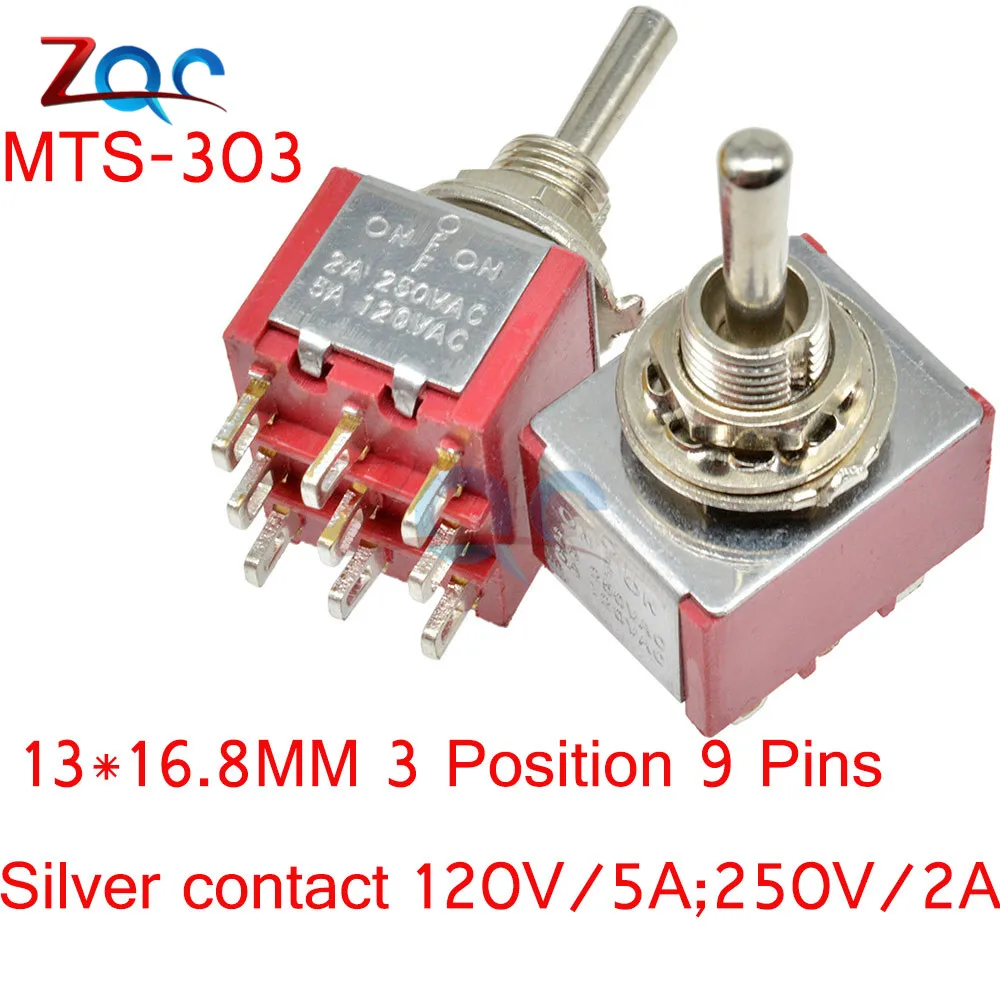 Мини Автомобильный переключатель выключатель с фиксацией MTS-302/303/402/403/123/223 SPDT DPDT MTS302 ВКЛ-ВЫКЛ-на 120VAC 125VAC 5A 250VAC 2A