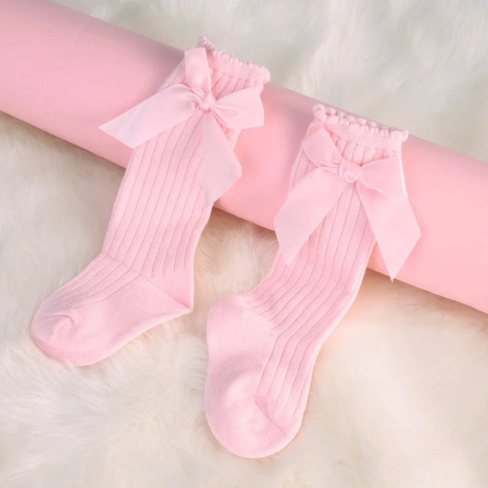 Spring Newborn Baby Girls Socks Mesh Cute Bow Princess Baby Girl Stuff Children's Socks Middle Tube Cotton Soft Infant Socks