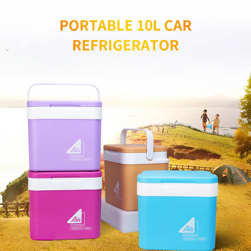 small car fridge Portable 10L Car Refrigerator Ice Bucket Mini Fridge Cooler and Warmer Picnic Icebox for Skincare Snacks Cans Home and Travel camping fridge freezer