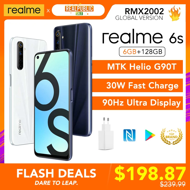 Смартфон realme 6s 6 + 128 ГБ 30 Вт 48 МП Helio G90T | Мобильные телефоны и аксессуары