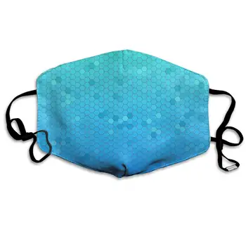

Blue Pattern Unisex Mask Indoor Outdoor Cycling Camping Travel Windproof Sun Anti Dust Mask Mouth with Adjustable Ear Loops