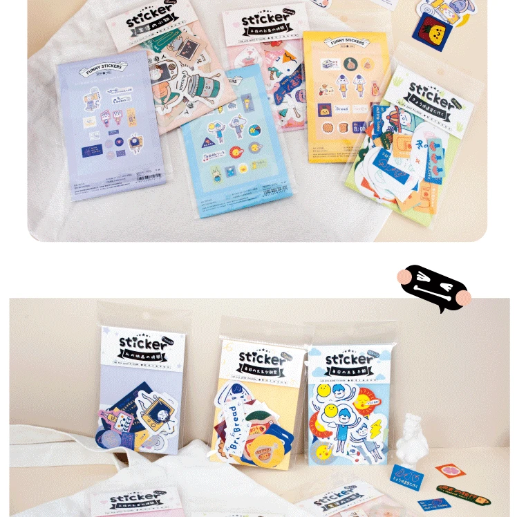 30pcs/1pack Kawaii Stationery Stickers Yuanqi fun Diary Planner Decorative Mobile Stickers Scrapbooking DIY Craft Stickers