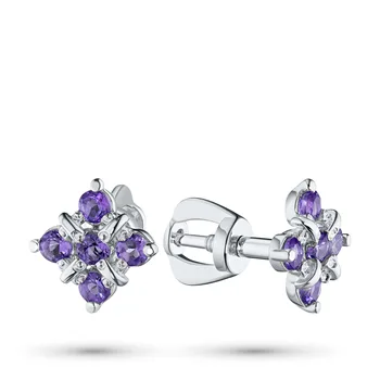 

Earrings made of silver with amethyst