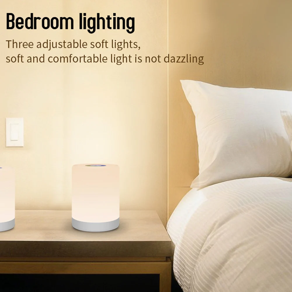 

Night Light RGB Color Induction Dimmer Lamp LED Touch Smart Control Bedside Lamp Dimmable Change Rechargeable Smart