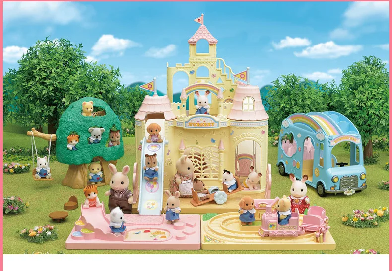 Sylvanian Families игрушка Sylvanian Families Детский Сад Счастливый маленький поезд детский игровой домик для девочек кукла 5320