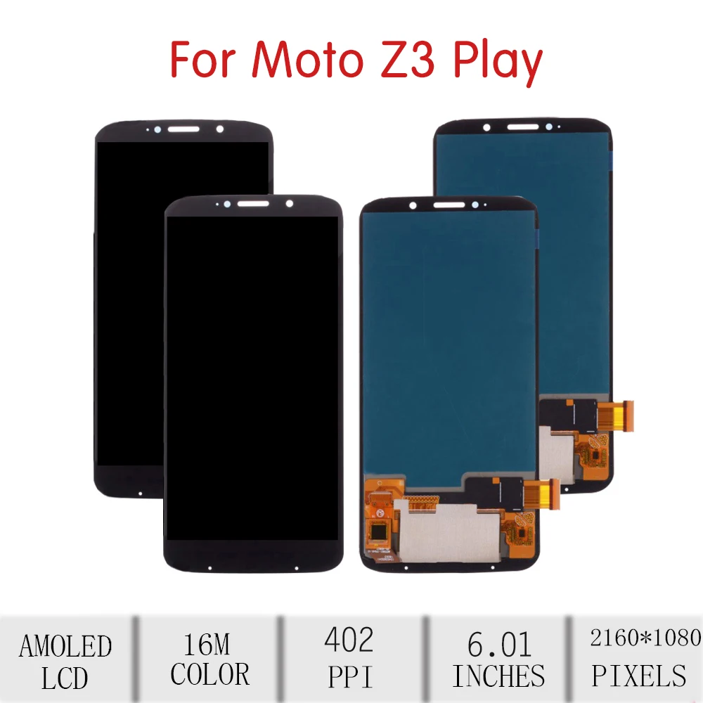 128G/6GB OLED дисплей для Motorola Moto Z3 Play lcd кодирующий преобразователь сенсорного экрана в сборе для MOTO Z3 Play Замена дисплея XT1929