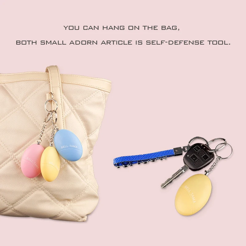 Free Shipping Egg Shape Self Defense Alarm Girl Women Security Protect Alert Personal Safety Scream Loud Keychain Alarm