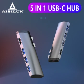 

USB 3.0 Laptop Docking Station HDMI 4K Card Reader Adapter Thunderbolt 3 USB C Hub Type C Hub for MacBook Pro Air 2018 2019 2020