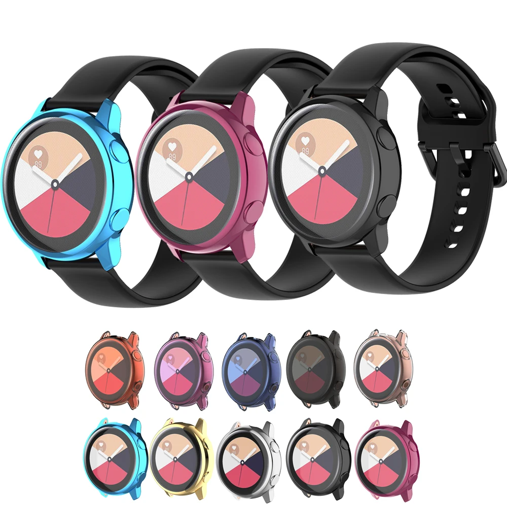

Galaxy Watch active case for Samsung galaxy watch active cover /r500 plating colorful Transparent TPU soft case anti-fall cove