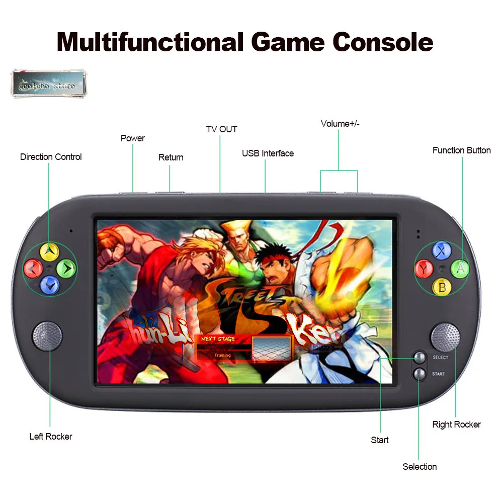 

X16 Handheld Consoles 7"Screen Video Game Console with Double Rocker For GBA Games Support TF Card 8GB Portable Game Console