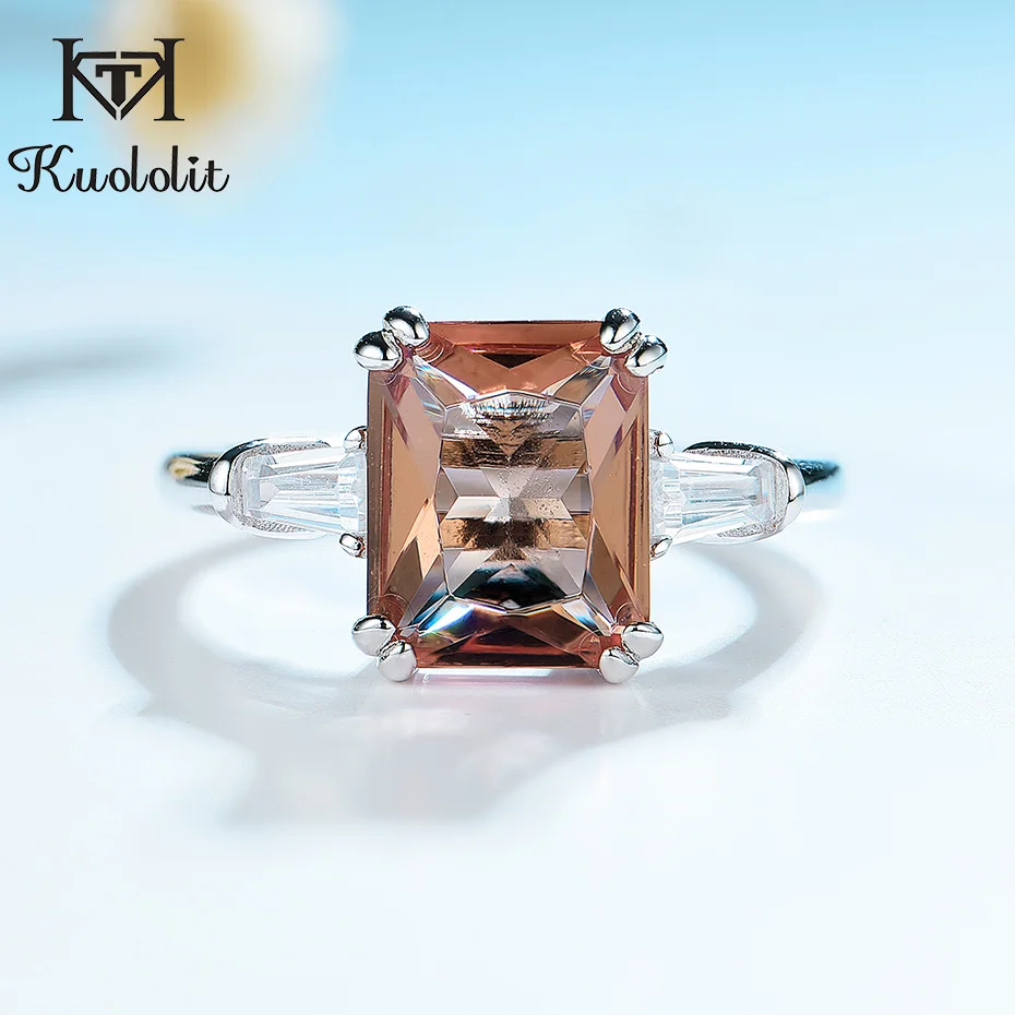 Женские кольца с зултанитом kuoloit, однотонные обручальные кольца из стерлингового серебра 925 пробы с драгоценными камнями, Подарочные ювелирные украшения для невесты|Кольца|   | АлиЭкспресс