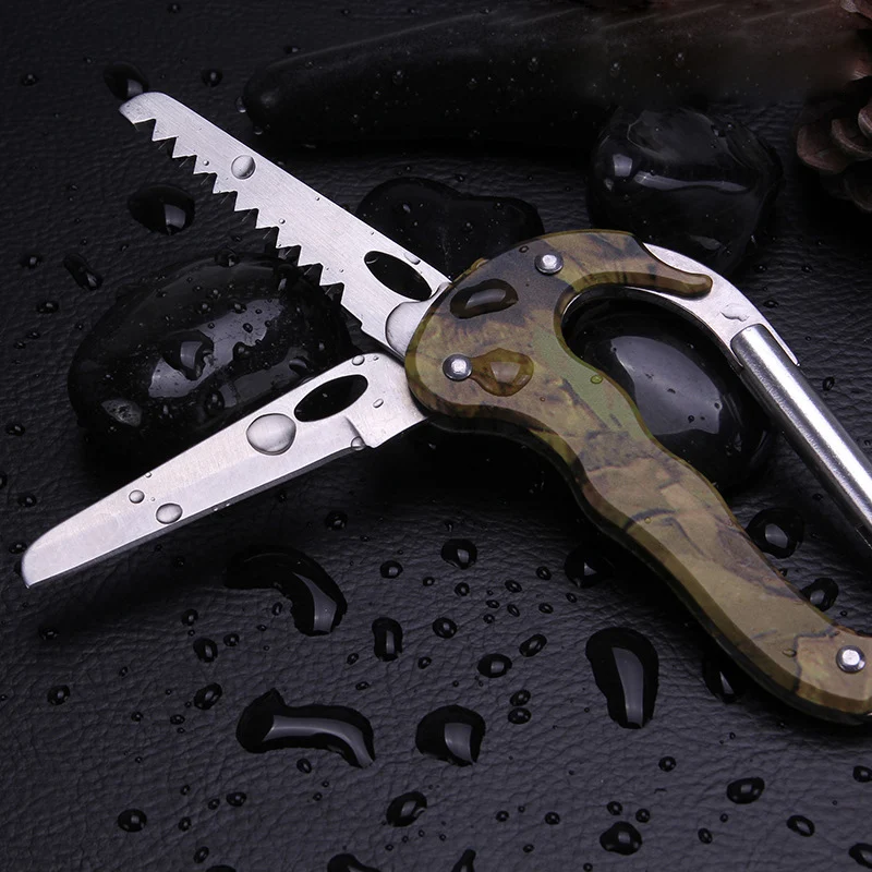 

Multi Function Hiking Survival Rock Climbing Gear Knife Carabiner Tool