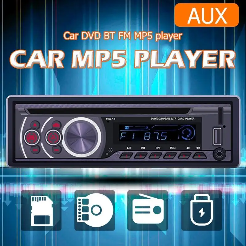 ALLOYSEED 8169A 1 Din Bluetooth автомобильный стерео MP3-плеер 1din Авторадио CD VCD DVD AUX USB FM радио Авто Аудио Автомобильный плеер головное устройство