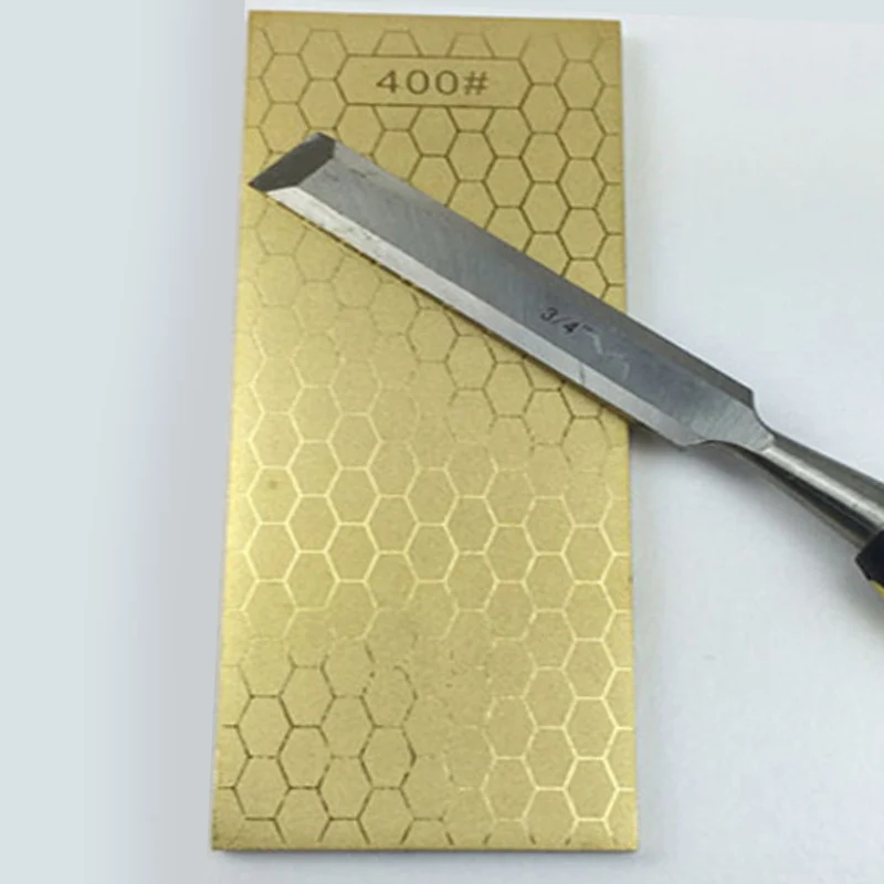 PHFU-200 X 70 X 8Mm Professional Large Diamond Whetstone 400 Grit / 1000 Grit Double-Sided Grinding Block Gold Without Base