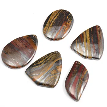

5 pc/bag Natural Agate Stone Pendant Tiger Eye Pendant Mixed Color Natural Agate Stone Irregular Necklace Trinket Accessories