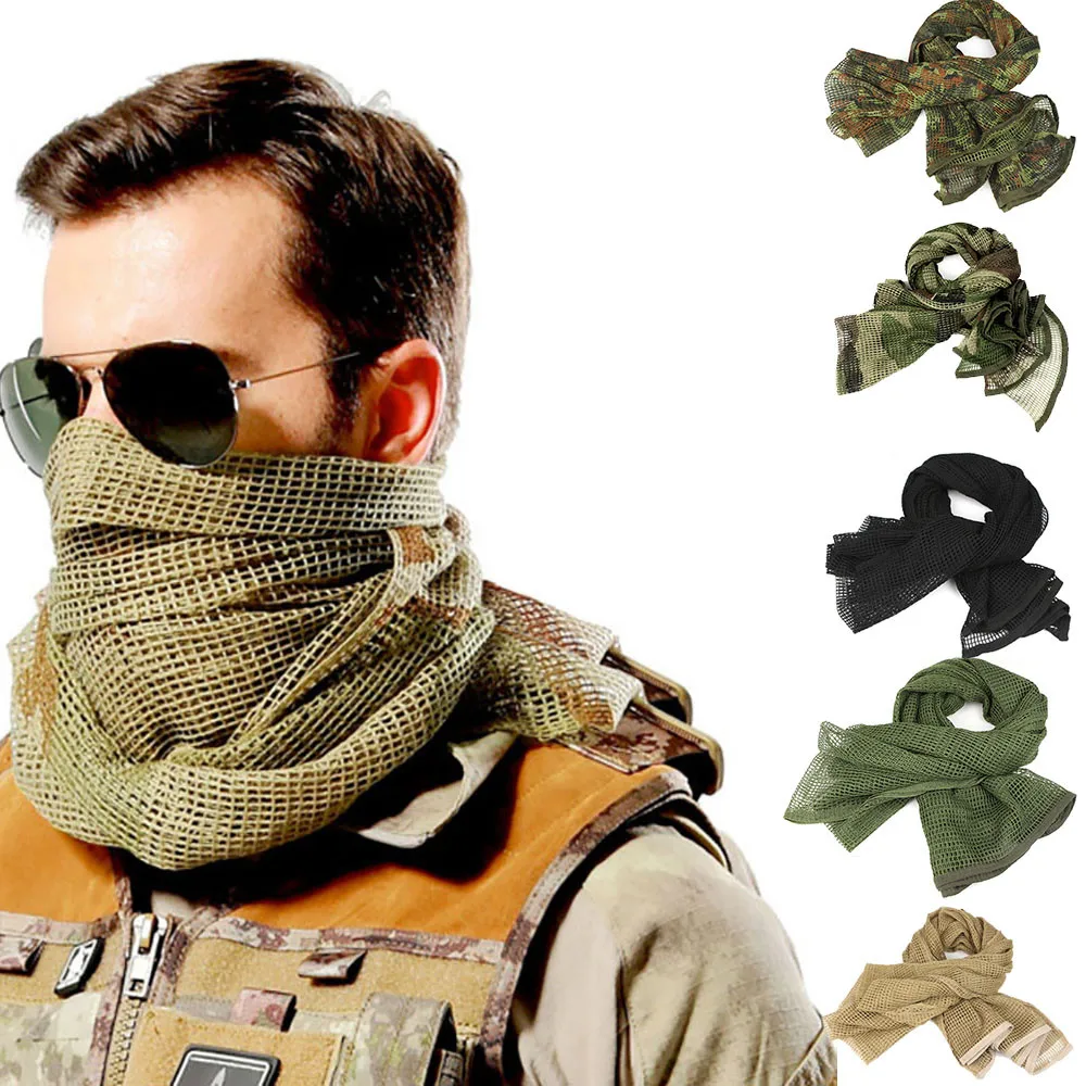 Модные Военные мужские арабские шарфы Тактический пустынный армейский KeffIyeh сетчатый тканевый шарф шаль Y91830