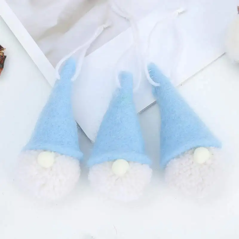 Hanging Ornament Faceless Santa Claus Doll Wool Felt Christmas Tree Pendant Christmas Tree Ornaments New Year Souvenir