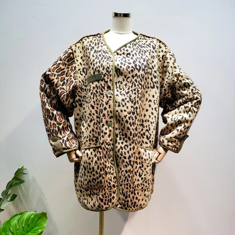 [EWQ] Autumn New Full Sleeve Leopard Imitation Fur Trend Coat Korean Style Fashion Plus Size Mink Cashmere Coats 19N-a179
