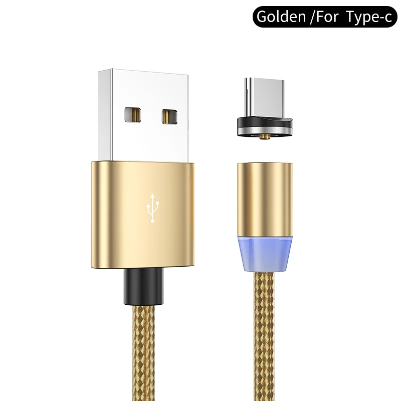 Gold for type C YKZ Магнитный USB кабель для huawei samsung type C type-C зарядный USB C Магнитный кабель Micro USB шнур для мобильного телефона для iPhone - Цвет: Gold for type C