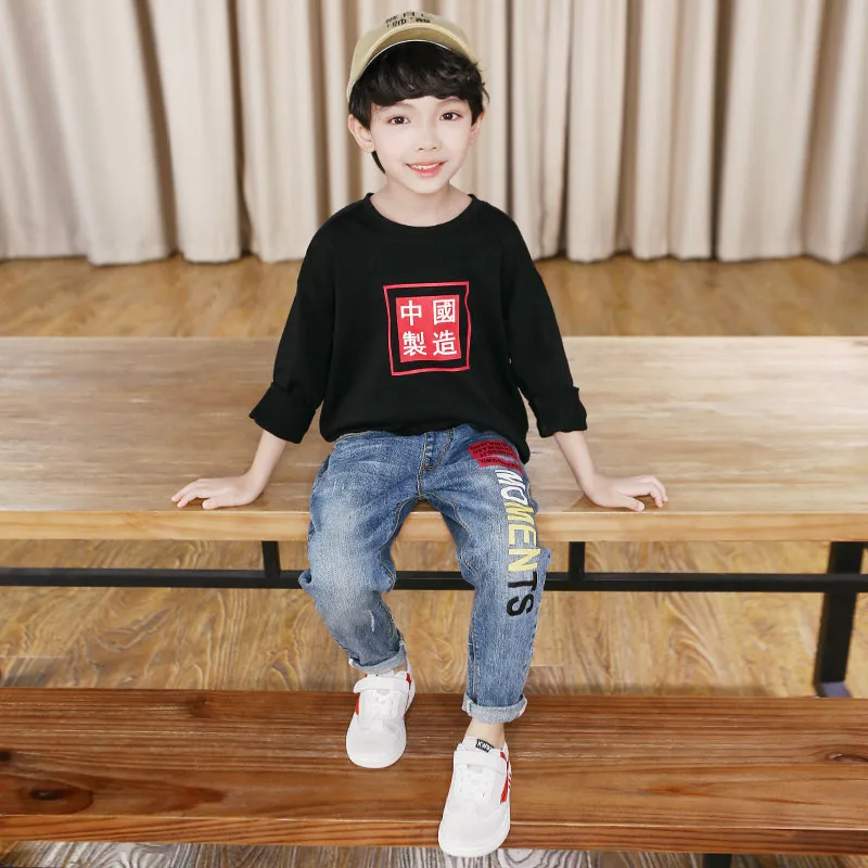 Autumn Casual Trousers Boys Jeans Infantil Bottom Children Denim Kids Clothing Baby Pants Jean Teenager Clothes Boys Pants 3-13T