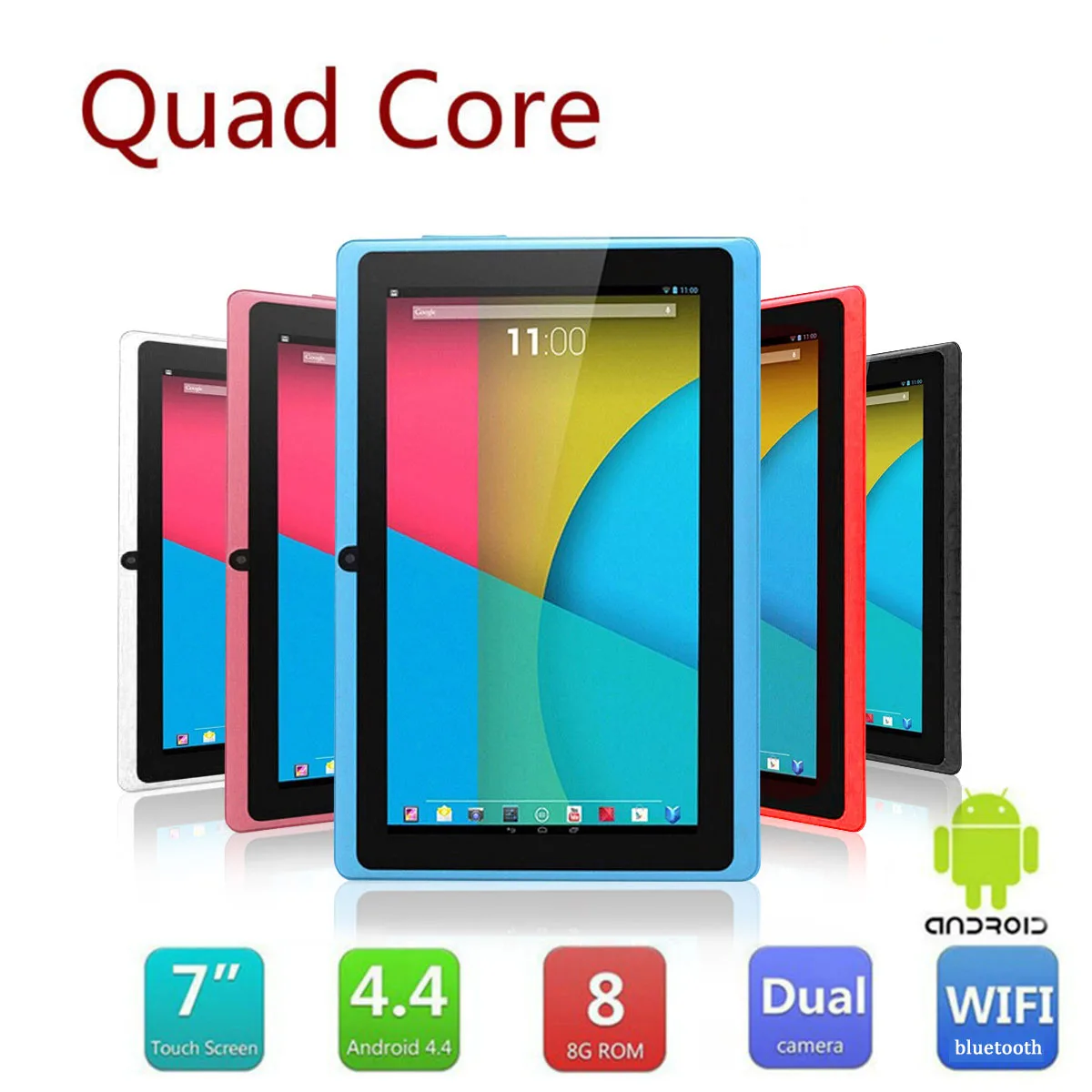 

7 Inch Quad Core Computer 8GB 512M Tablet PC Octa Core Android System 4.4.2 HD Intelligent With European Plug MP4 Tablet WiFi