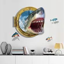 XH4275/DLX0809 Акула 3D наклейки на стену модная домашняя декоративная живопись наклейки на пол гостиная спальня стены