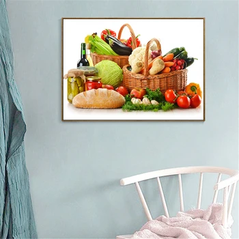 

Kitchen Decor Food Painting Fruit Vegetable Basket Strawberry Posters Canvas Art Print Cuadros Decoracion Salon Modern Print