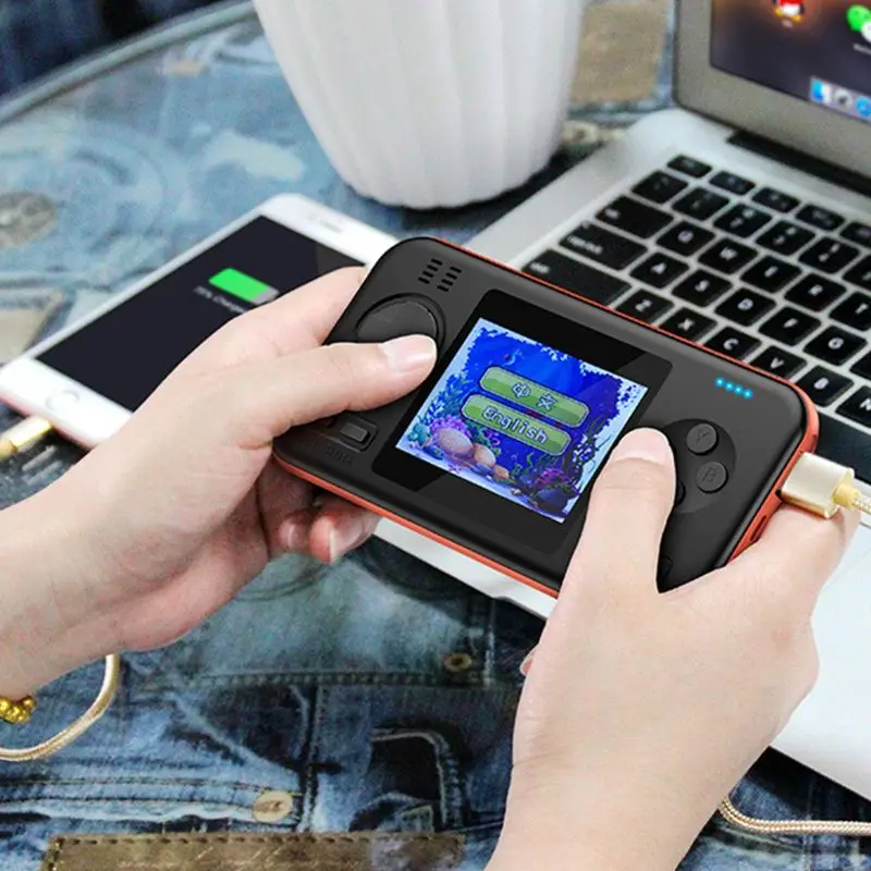 Встроенный 416 игр 2," lcd 8000mAh аккумулятор банк питания ретро портативная игровая консоль плеер