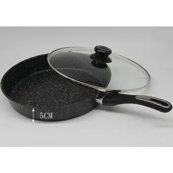 

Hot Sle NonStick Frying Pan Coating 5 Layers Bottom Soft Handle Aluminum Dishwasher Safe Cooking Pan Set
