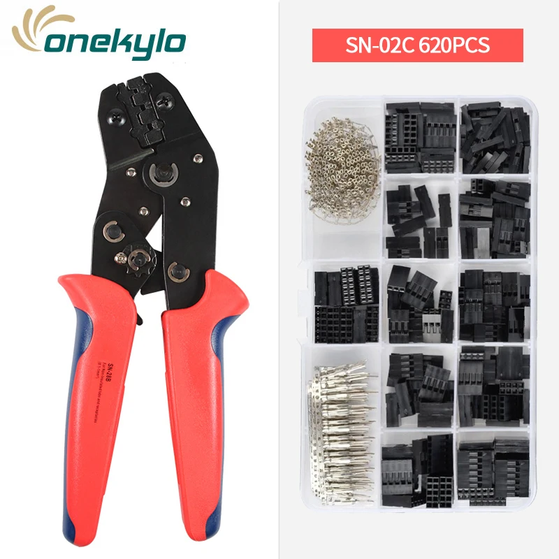 

SN-28B Crimping Tools for 620PCS 2.54mm Dupont Pin Compression Modular Insulated Terminal Crimper Pin crimper plier kit