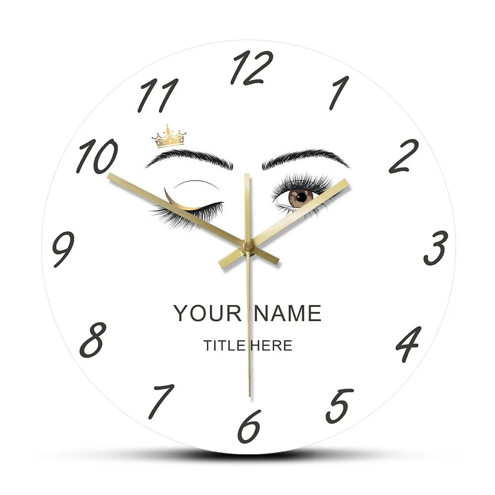 Eyelashes Extensions Beauty Salon Studio Custom Wall Clock Lashes Girl