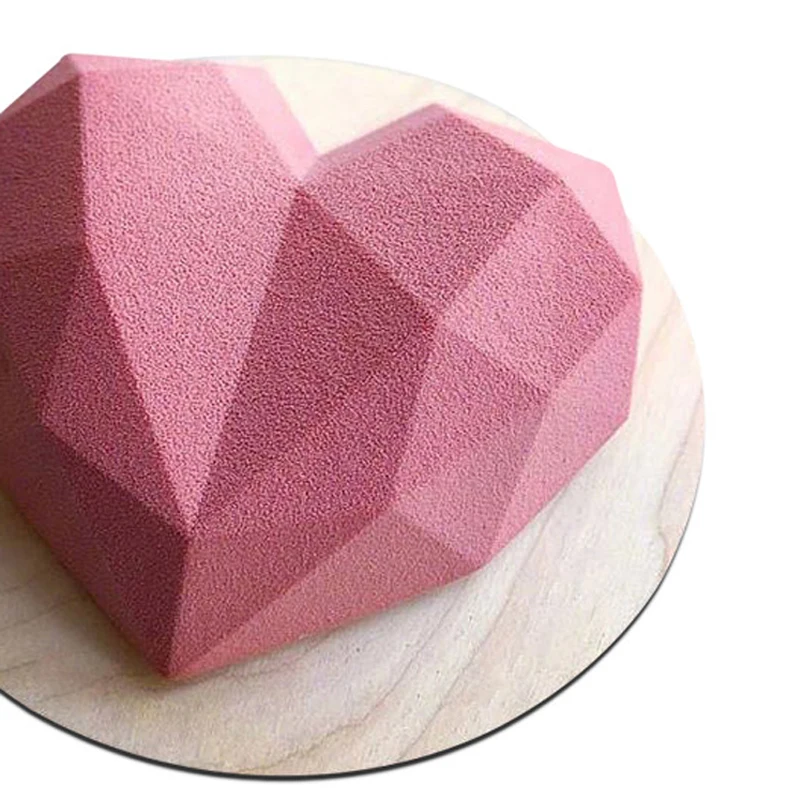 3D Алмазное сердце любовь десерт торт форма силиконовая для мороженого на палочке художественный шаблон 3D форма для муссовых тортов Кондитерские украшения