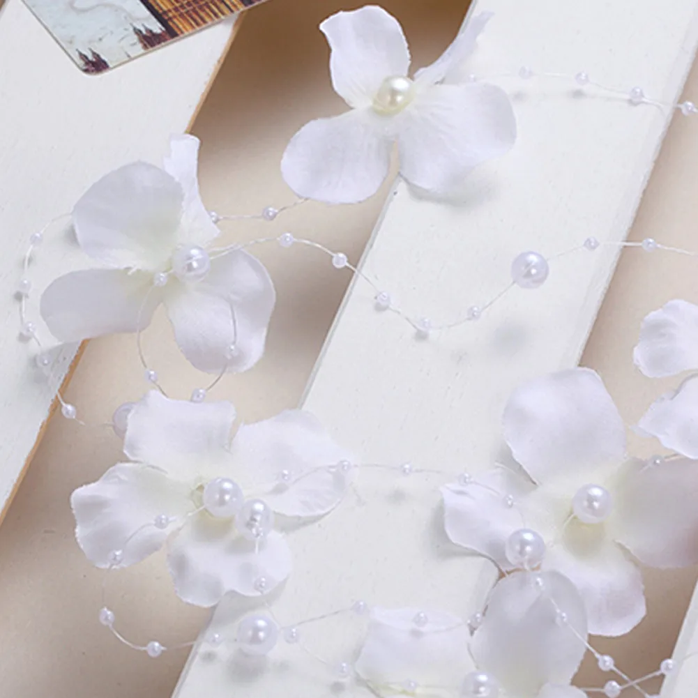 Newly Fashion Women Girl Flower Fake Pearl Headband Hair Vine Headpiece Wedding Hair Accessories jewelry accessories,hair accessory,hair headdress,bridal headwear,hair band crown