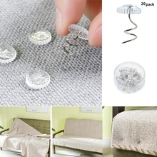 

20Pcs Transparent Bed Sheet Clip Fixer Twist Nail Sofa Cushion Blanket Cover Gripper Holder Attachment Non-Slip For Home